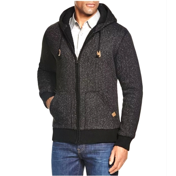 Buffalo David Bitton Fabricio Black Sherpa Lined Hoodie Size Small - Picture 1 of 16